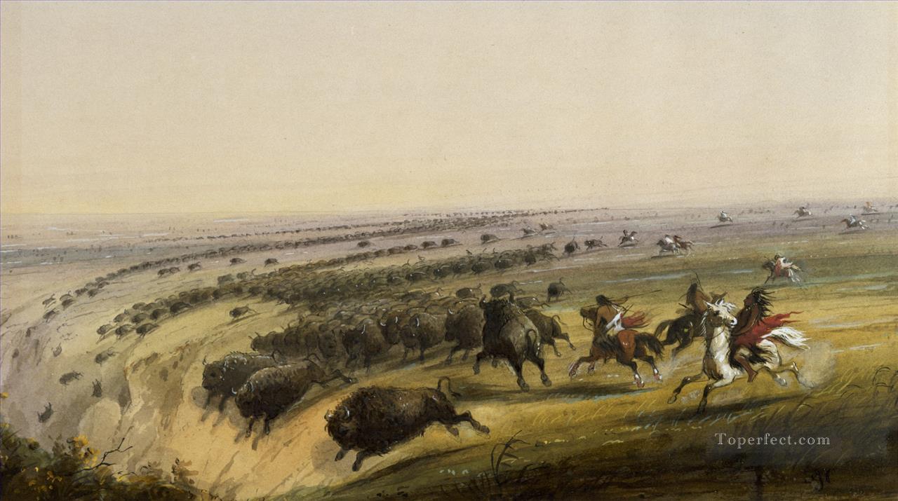 alfred jacob miller hunting buffalo walters Oil Paintings